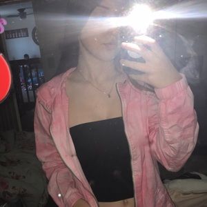 Pink windbreaker from Zumiez